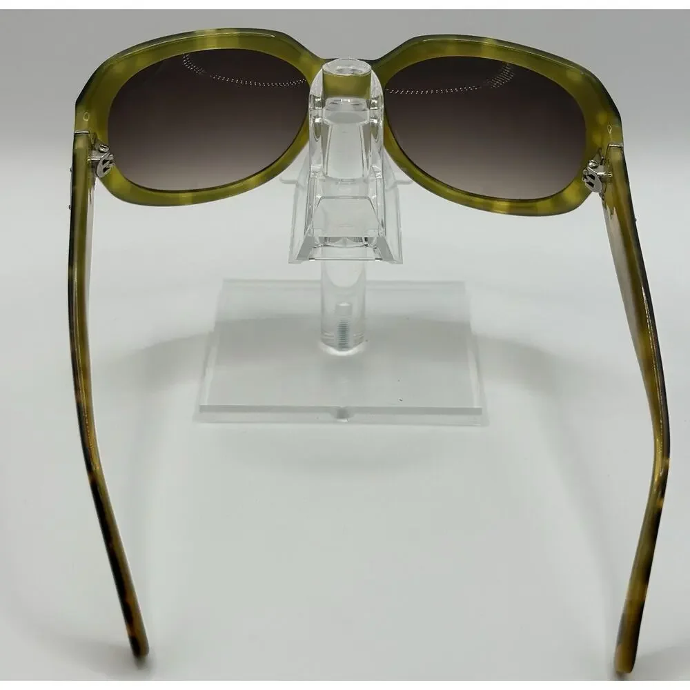 Fossil Sunglasses Green Tortoise Oversized Round Gradient Lenses